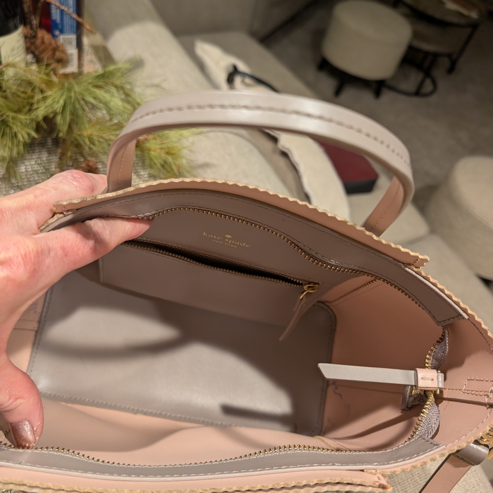 Kate Spade Light Gray Tote with Pink Accents - Picture 8 of 10